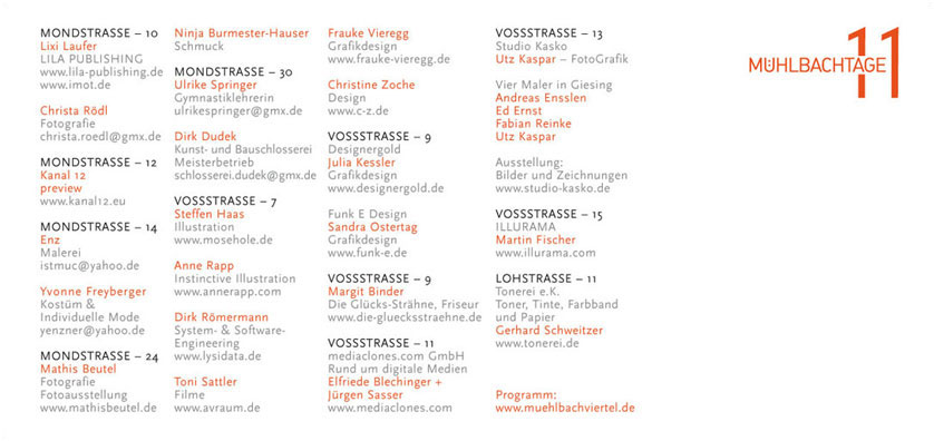 Programm der Mühlbachtage 2011