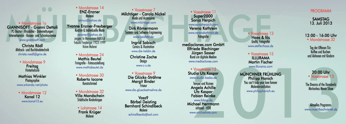 Programm der Mühlbachtage 2013