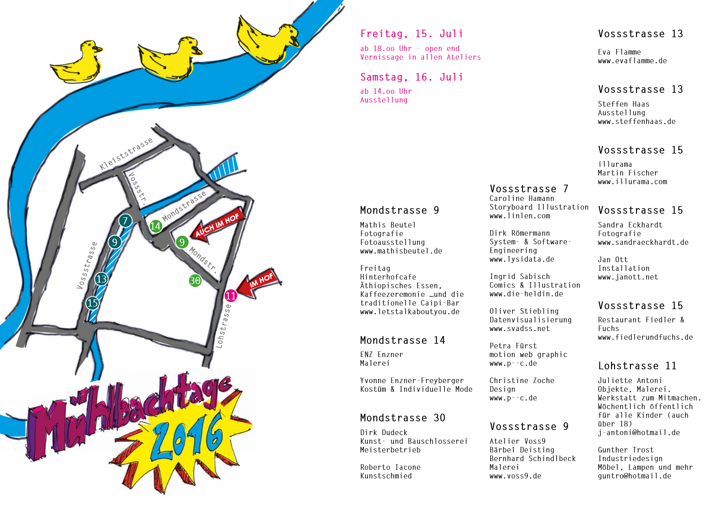Programm der Mühlbachtage 2016